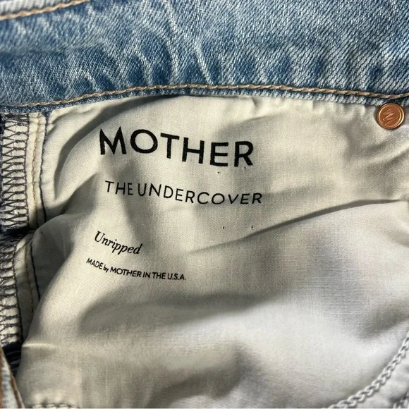 MOTHER Superior The Undercover Wide Leg Jeans Unripped Blue Wash Size 29 USA EUC - Picture 5 of 10